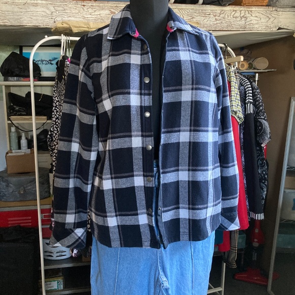 Orvis Black Plaid Shacket with Fleece Lining - Picture 9 of 9